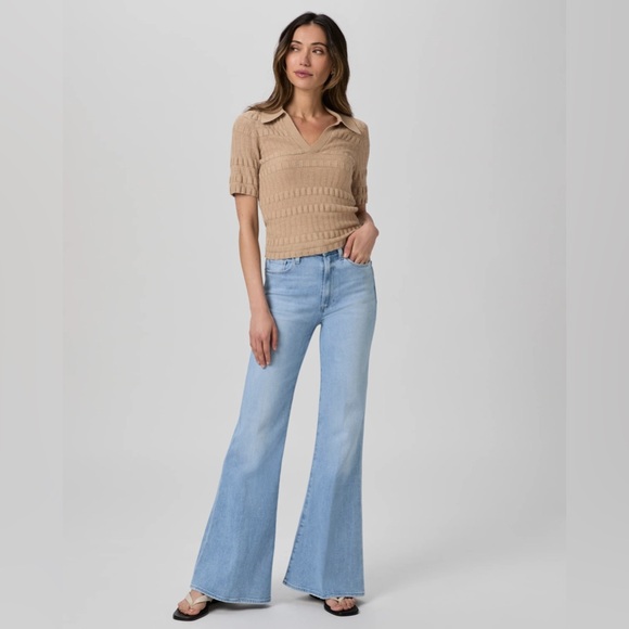 NWT Paige Charlie high rise super flare jeans in “luminaries” light wash - Picture 2 of 15